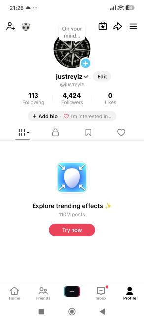 Organik 4.400 takipçili hesap (tiktok live açık)