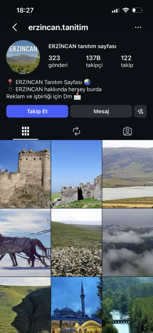 Tanıtım sayfalı hesap