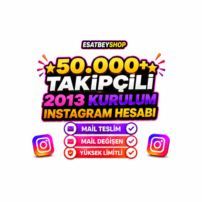 ⭐️50k takipçili⭐️2013 kurulum⭐kaliteli instagram hesabı⭐esatbeyshop