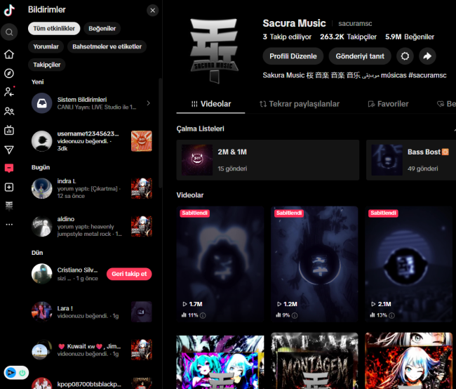 Müzik hesabı  6 m beğeni