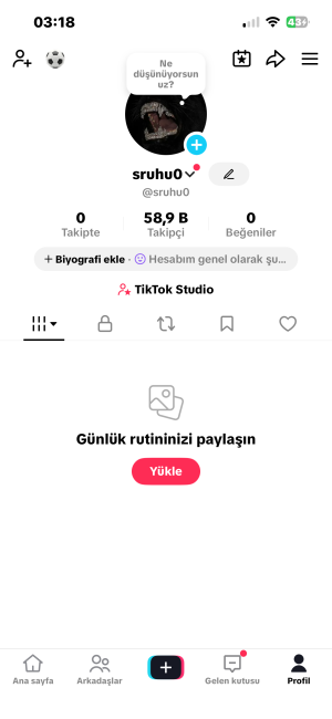 60k takipçili tiktok hesabı