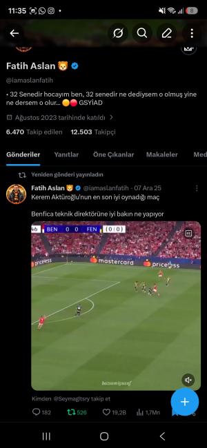 Galatasaray içerikleri üreten 13.5k takipçili, fenomen x hesabı. para kazanma, bahşiş aktif.