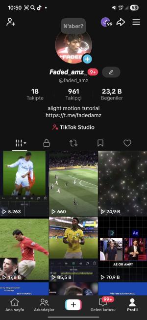 Global kesfete düşmüs tiktok hesabı