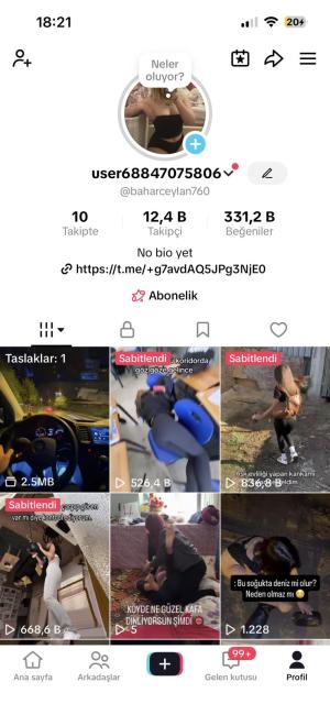 Kız mizah sayfası 12 k tiktok keşfeti açık 350k beğeni var toplam